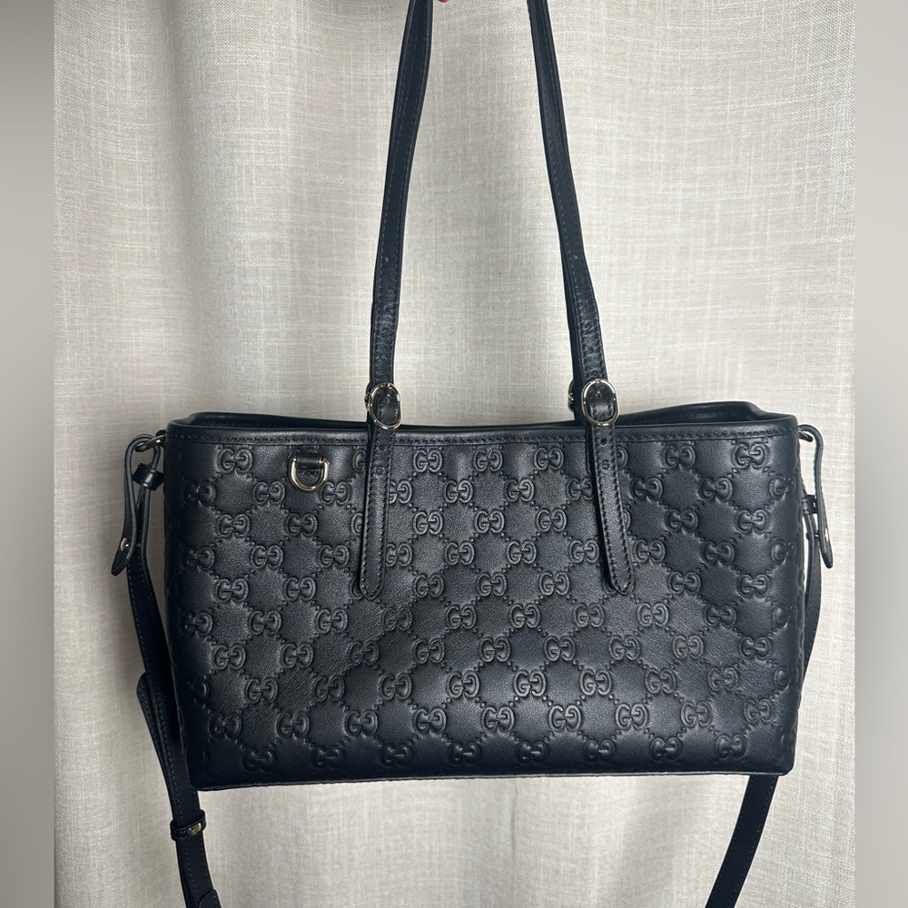 Gucci Black Leather Tote Bag
